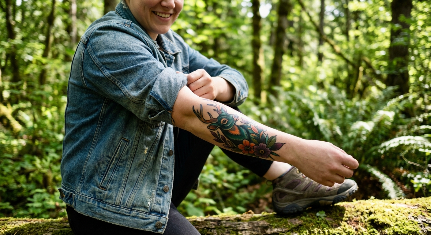 vibrant neo-traditional wildlife - style showcase